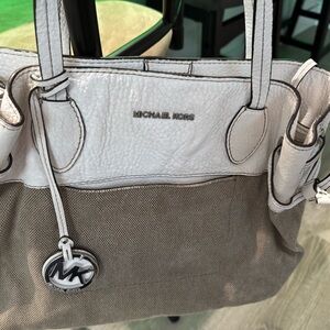 Michael Kors Two-Tone White and Tan Tote